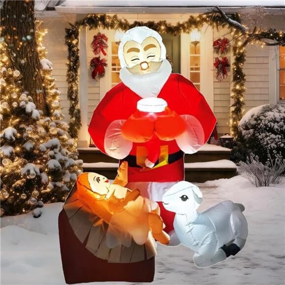 5FT Christmas Inflatables Jesus Nativity Scene Outdoor DecorationsInflatable